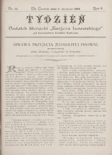 Tydzień : dodatek literacki „Kurjera Lwowskiego”. 1894, nr 32