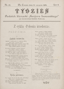 Tydzień : dodatek literacki „Kurjera Lwowskiego”. 1894, nr 34