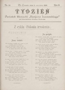 Tydzień : dodatek literacki „Kurjera Lwowskiego”. 1894, nr 36