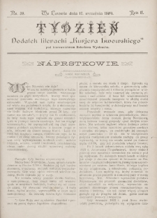 Tydzień : dodatek literacki „Kurjera Lwowskiego”. 1894, nr 38