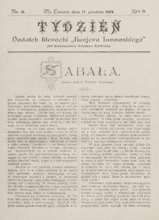 Tydzień : dodatek literacki „Kurjera Lwowskiego”. 1894, nr 51