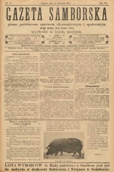 Gazeta Samborska : pismo poświęcone sprawom ekonomicznym i społecznym okręgu: Sambor, Stary Sambor, Turka. 1907, nr 15