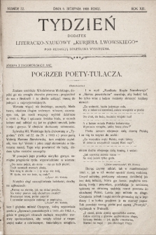 Tydzień : dodatek literacko-naukowy „Kurjera Lwowskiego”. 1905, nr 32