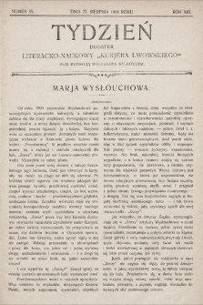 Tydzień : dodatek literacko-naukowy „Kurjera Lwowskiego”. 1905, nr 35