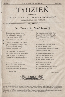 Tydzień : dodatek literacko-naukowy „Kurjera Lwowskiego”. 1905, nr 51