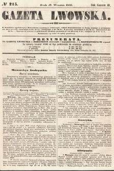 Gazeta Lwowska. 1856, nr 215