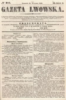 Gazeta Lwowska. 1856, nr 216