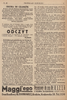 Przegląd Kupiecki : [organ Związku Stowarzyszeń Kupieckich Małopolski Zachodniej. 1924, nr 46]