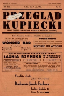Przegląd Kupiecki : organ Związku Stowarzyszeń Kupieckich Małopolski Zachodniej. 1935, nr 17