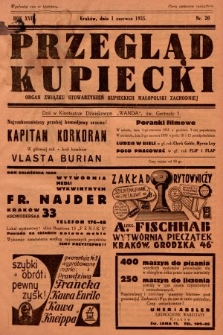 Przegląd Kupiecki : organ Związku Stowarzyszeń Kupieckich Małopolski Zachodniej. 1935, nr 20