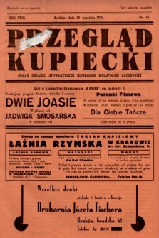Przegląd Kupiecki : organ Związku Stowarzyszeń Kupieckich Małopolski Zachodniej. 1935, nr 35