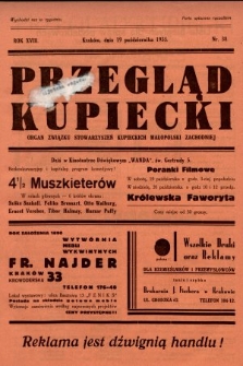 Przegląd Kupiecki : organ Związku Stowarzyszeń Kupieckich Małopolski Zachodniej. 1935, nr 38