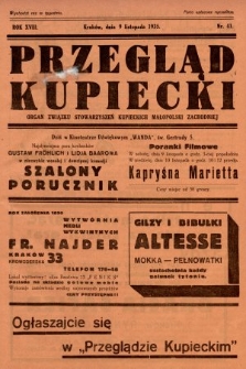Przegląd Kupiecki : organ Związku Stowarzyszeń Kupieckich Małopolski Zachodniej. 1935, nr 41