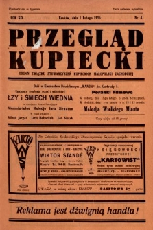 Przegląd Kupiecki : organ Związku Stowarzyszeń Kupieckich Małopolski Zachodniej. 1936, nr 4