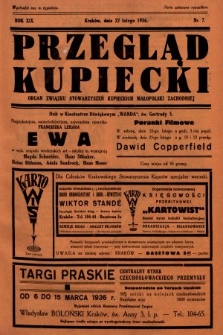 Przegląd Kupiecki : organ Związku Stowarzyszeń Kupieckich Małopolski Zachodniej. 1936, nr 7
