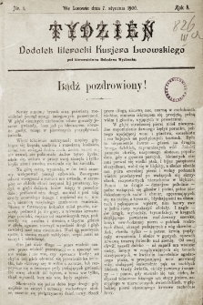 Tydzień : dodatek literacki „Kurjera Lwowskiego”. 1900, nr 1