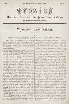 Tydzień : dodatek literacki „Kurjera Lwowskiego”. 1900, nr 5