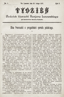 Tydzień : dodatek literacki „Kurjera Lwowskiego”. 1900, nr 8
