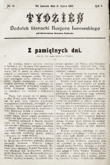 Tydzień : dodatek literacki „Kurjera Lwowskiego”. 1900, nr 10