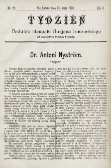 Tydzień : dodatek literacki „Kurjera Lwowskiego”. 1900, nr 20