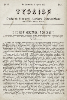 Tydzień : dodatek literacki „Kurjera Lwowskiego”. 1900, nr 22