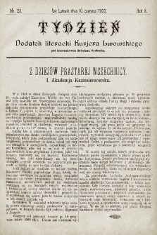 Tydzień : dodatek literacki „Kurjera Lwowskiego”. 1900, nr 23