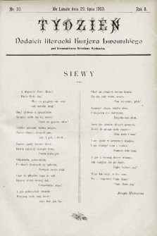 Tydzień : dodatek literacki „Kurjera Lwowskiego”. 1900, nr 30