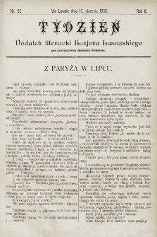 Tydzień : dodatek literacki „Kurjera Lwowskiego”. 1900, nr 32