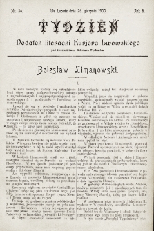 Tydzień : dodatek literacki „Kurjera Lwowskiego”. 1900, nr 34