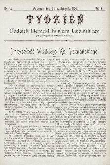 Tydzień : dodatek literacki „Kurjera Lwowskiego”. 1900, nr 43