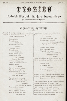 Tydzień : dodatek literacki „Kurjera Lwowskiego”. 1900, nr 44