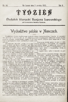 Tydzień : dodatek literacki „Kurjera Lwowskiego”. 1900, nr 48