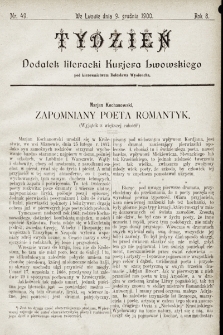 Tydzień : dodatek literacki „Kurjera Lwowskiego”. 1900, nr 49