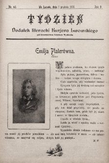 Tydzień : dodatek literacki „Kurjera Lwowskiego”. 1901, nr 48