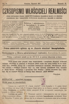 Czasopismo Właścicieli Realności. 1917, nr 61