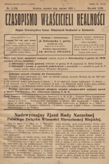 Czasopismo Właścicieli Realności. 1935, nr 1