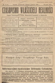 Czasopismo Właścicieli Realności. 1936, nr 4