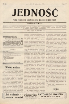 Jedność : pismo poświęcone szerzeniu myśli polskiej wśród Żydów. 1911, nr 34