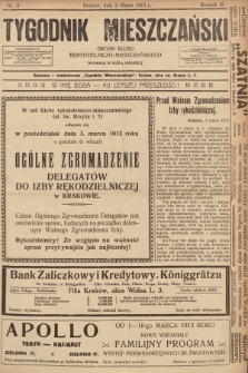 Tygodnik Mieszczański : organ Klubu Rękodzielniczo-Mieszczańskiego. 1913, nr 9