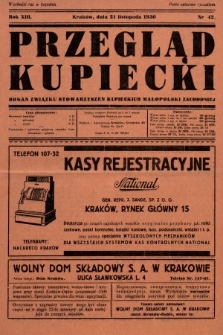 Przegląd Kupiecki : organ Związku Stowarzyszeń Kupieckich Małopolski Zachodniej. 1930, nr 42