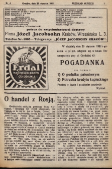 Przegląd Kupiecki : [organ Krakowskiego Stowarzyszenia Kupców]. 1922, nr 4