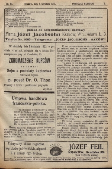 Przegląd Kupiecki : [organ Krakowskiego Stowarzyszenia Kupców]. 1922, nr 13