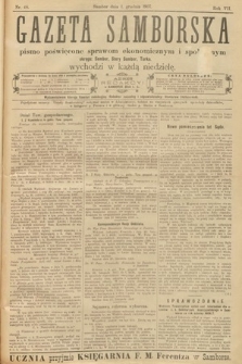Gazeta Samborska : pismo poświęcone sprawom ekonomicznym i społecznym okręgu: Sambor, Stary Sambor, Turka. 1907, nr 48