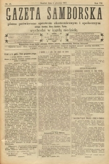 Gazeta Samborska : pismo poświęcone sprawom ekonomicznym i społecznym okręgu: Sambor, Stary Sambor, Turka. 1907, nr 49