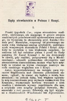 Sądy słowiańskie o Polsce i Rosyi