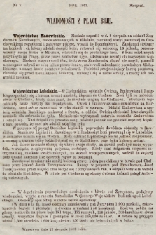 Wiadomości z placu boju. 1863, nr 7