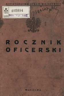 Rocznik Oficerski. 1928