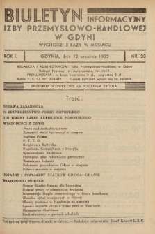 Biuletyn Informacyjny Izby Przemysłowo-Handlowej w Gdyni. 1932, nr 23