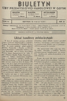 Biuletyn Izby Przemysłowo-Handlowej w Gdyni. 1935, nr 8
