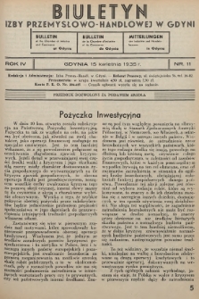 Biuletyn Izby Przemysłowo-Handlowej w Gdyni. 1935, nr 11